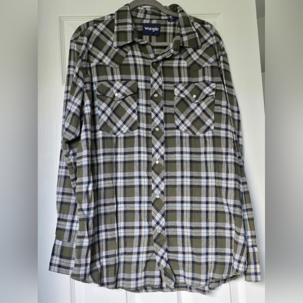 Wrangler Green Plaid Men's Shirt